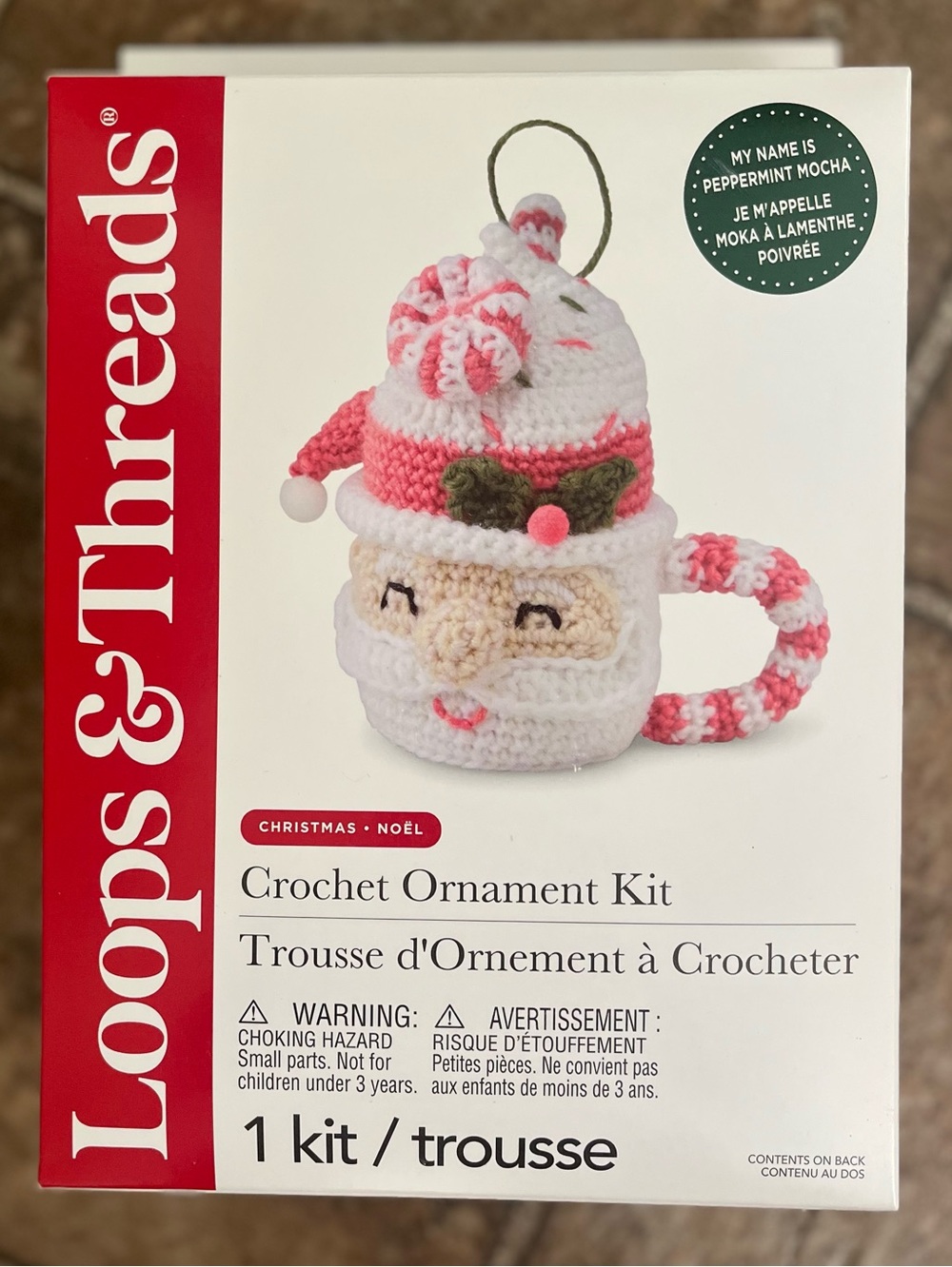 Loops and Threads Christmas Peppermint Mocha Crochet Ornament Kit NWT New